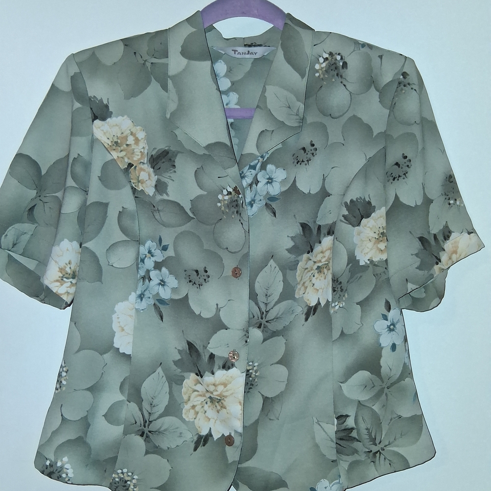 Floral Green Women's Top